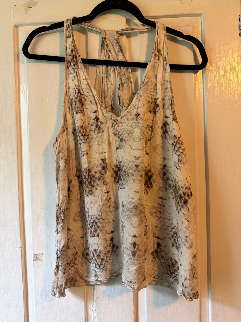 Snake-Print V-Neck Tank Top